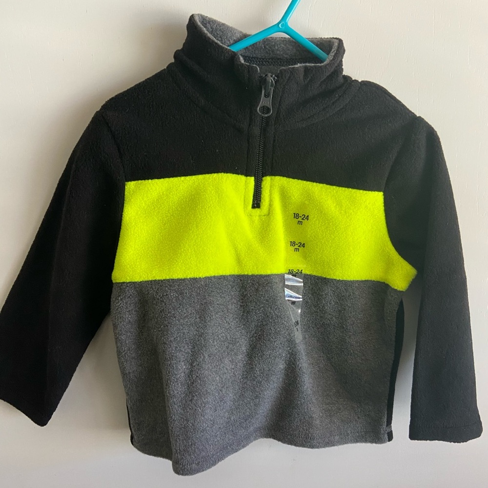 New 18-24m boys half zip up sweater